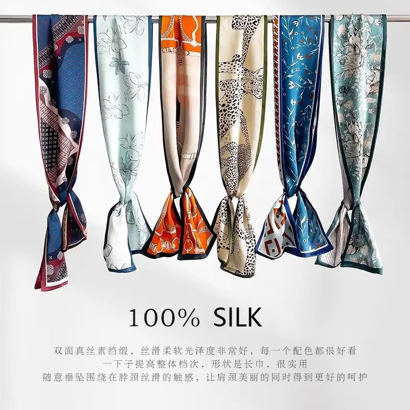 

Шелковый шарф класса люкс 2026: 100% натуральный шелк, длинный женский шейный платок, шаль, накидка, фулярд, пашмина, женский хиджаб, бандана