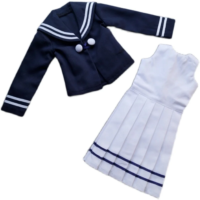 BJD Blue Coat White Dress Outfits Clothing For 1/4 1/3 24” Tall Girl MSD SD13 DK DZ AOD DD Doll Wear