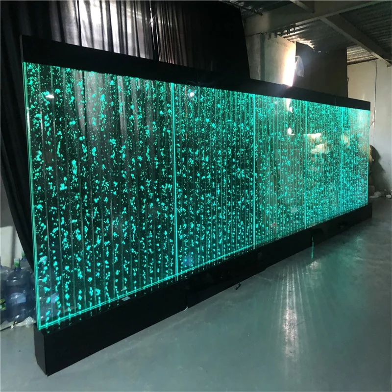 Customization.Large Acrylic Water Dance Screen Creative Porch Partition with Flowing Water Bubbles for Wall Aquarium Decoration