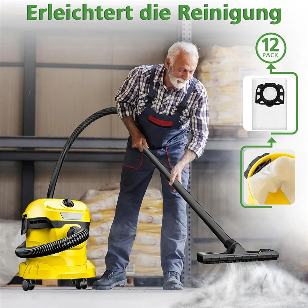 ใหม่!! ถุงสูญญากาศกรองเหมาะสําหรับ Karcher KFI 357 KFI357 KA 40 เปลี่ยนกระเป๋าสําหรับ Karcher 2.863-314.0WD2 Plus WD3