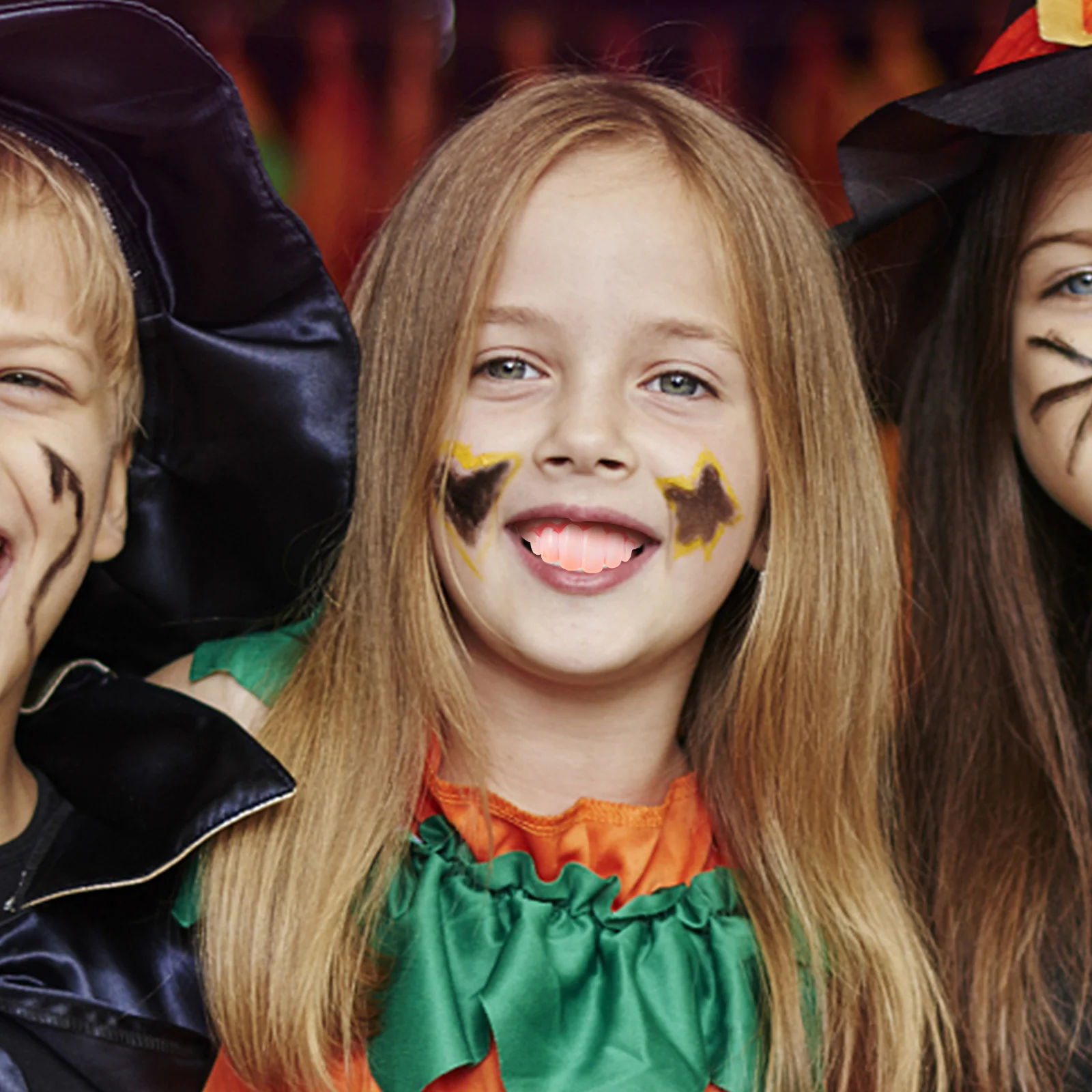 5 pçs engraçado maluco dentes artificiais adereços de dentes falsos para halloween páscoa masquerade durável plástico formas aleatórias incluídas