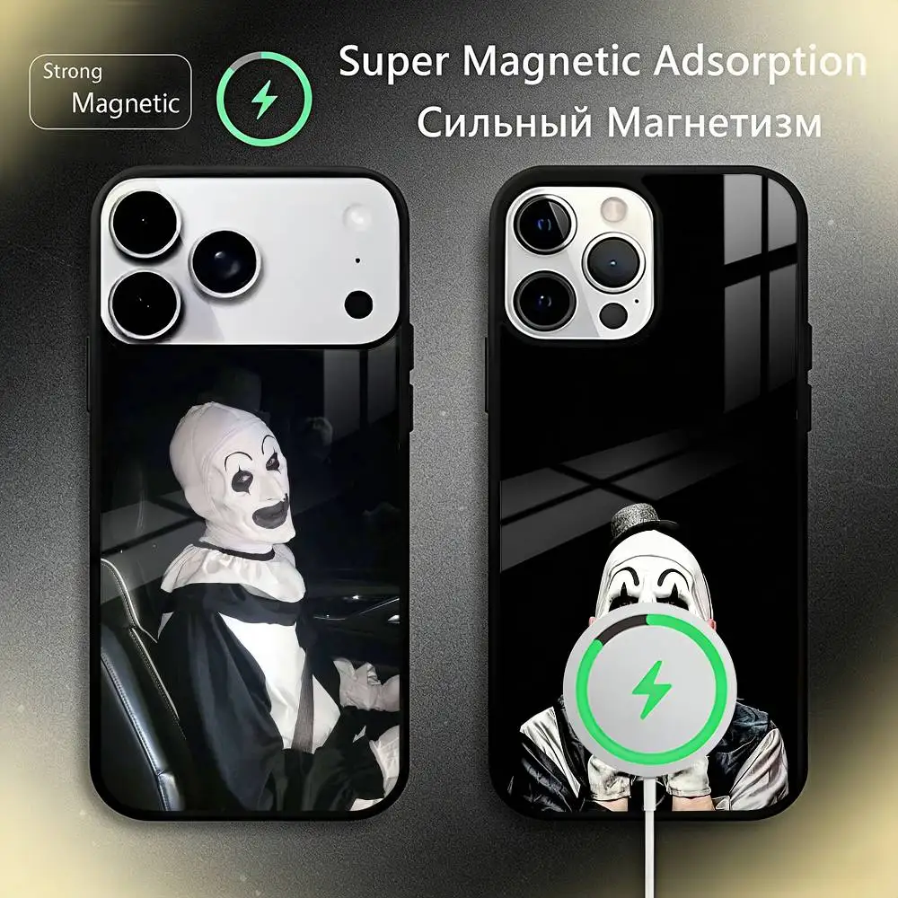 

Art the Clown Horse T-Terrifier Magnetic Wireless Charging Phone Case for iPhone 17/16/15/14/13/12/11 pro Max Compatible