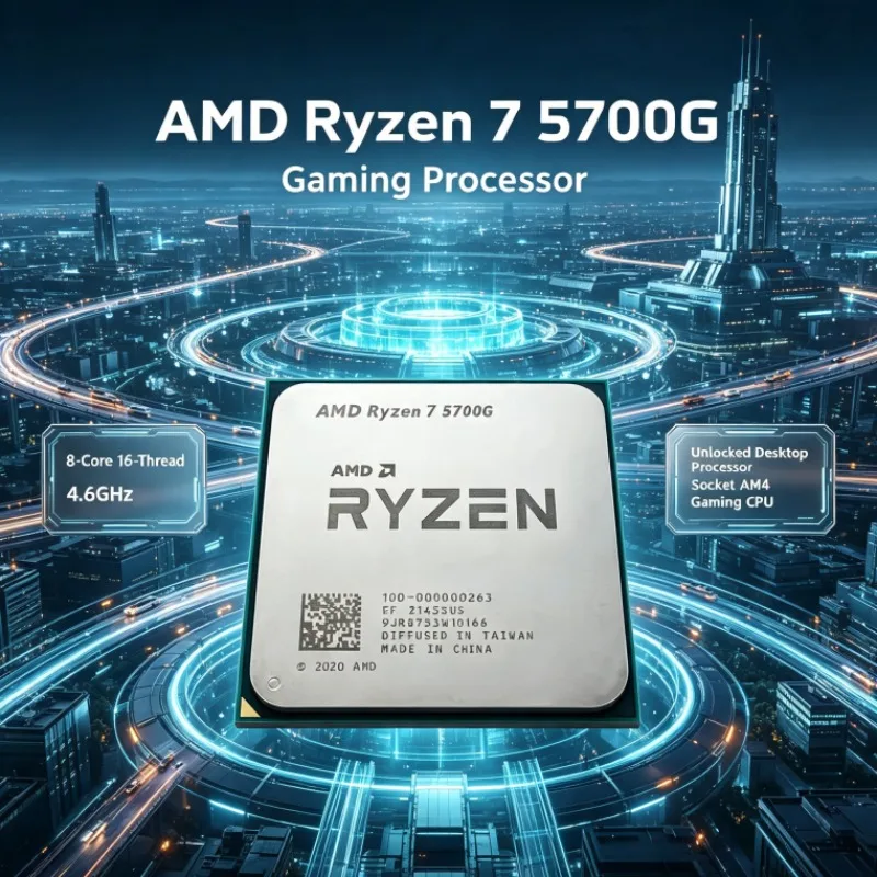 AMD Ryzen 7 5700G R7 5700G 7nm AM4 Processor 100-000000263 4.6GHz 8-Core 16-Thread 16MB L3