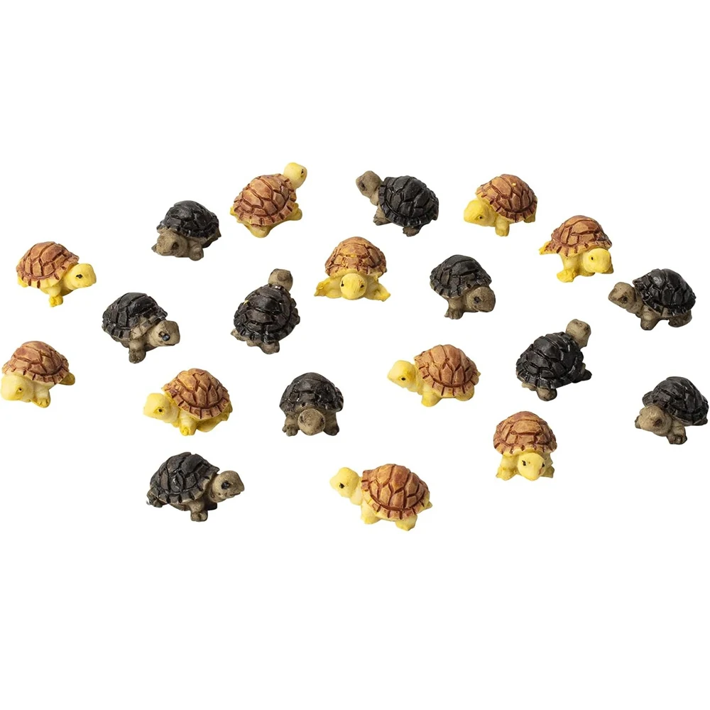 Miniatura jardim de fadas mini tartarugas ornamento casa de bonecas planta pote estatueta decoração diy para casa