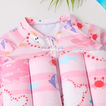 Kids' Cartoon Buoyancy Swimsuit | One-Piece Swimwear 4 Children's Buoyancy Swimsuit Cartoon Print Swimwear Kid One-Piece Floating Rash Guards Bathing Clothes Boys Girls Swimming Suits 4