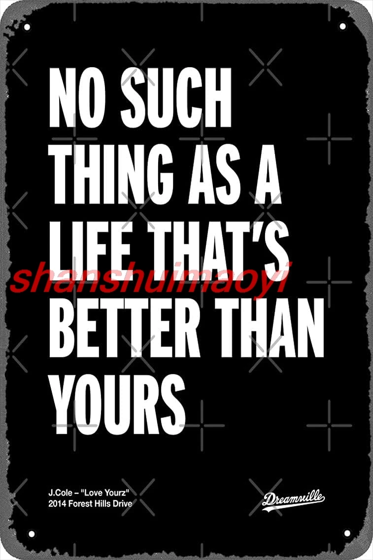 Póster de J Cole – Love Yourz (2014 Forest Hills Drive) de 8.0 x 12.0 in, letrero de Metal Retro Vintage, arte de cueva del hombre en casa, anuncios de 8.0 x 12.0 in