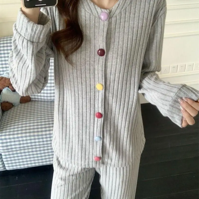 حار موضة Homewear بيجامة مجموعة بيجامة شتاء دافئ ملابس خاصة قبعة بنيت عيد الميلاد منامة امرأة غرفة ارتداء السيدات الإناث Pjs مجموعة #2