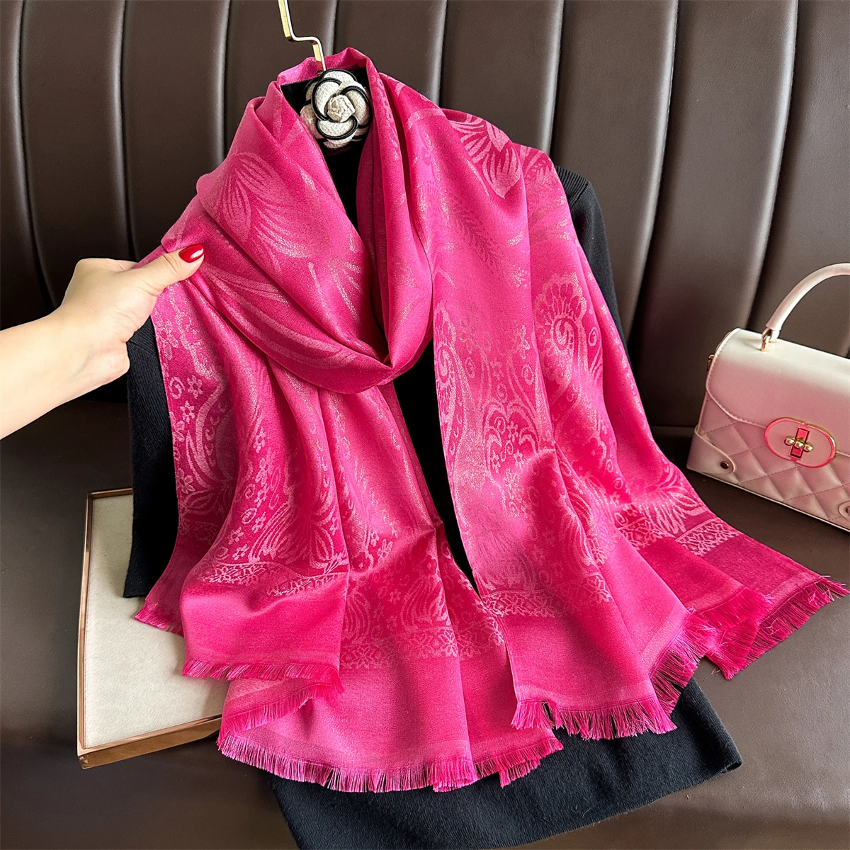 

Luxury Brand Autumn Cashmere Pashmina Shawl Lady Wrap Warm Winter Scarves Design Print Female Foulard Hijab Stoles Scarf 2025