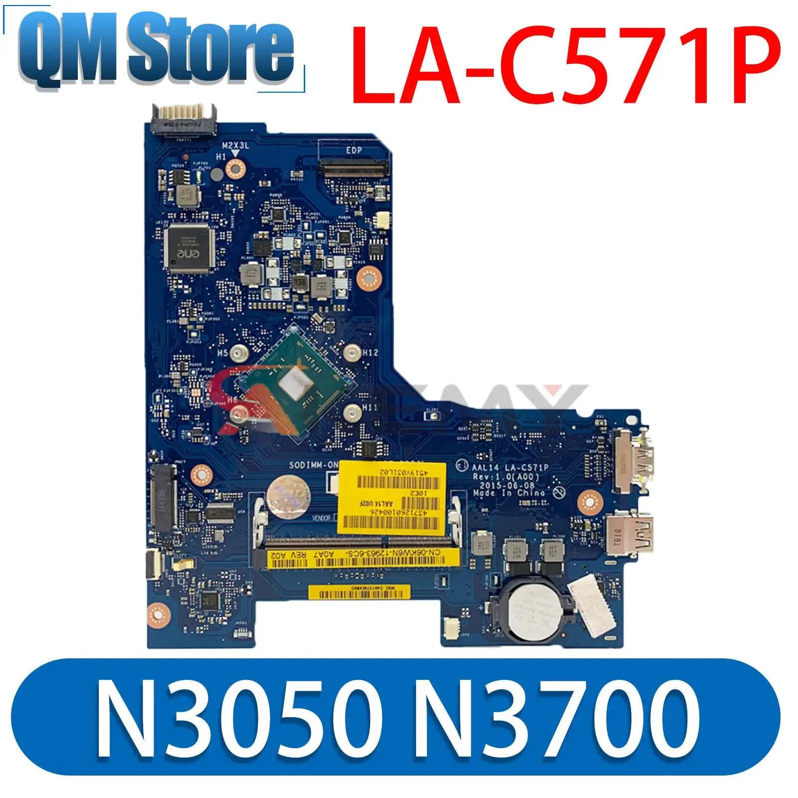 

Laptop motherboard For DELL Inspiron 5452 5552 Pentium N3050 N3700 CPU Mainboard CN-0F77J1 0F77J1 LA-C571P tested ok