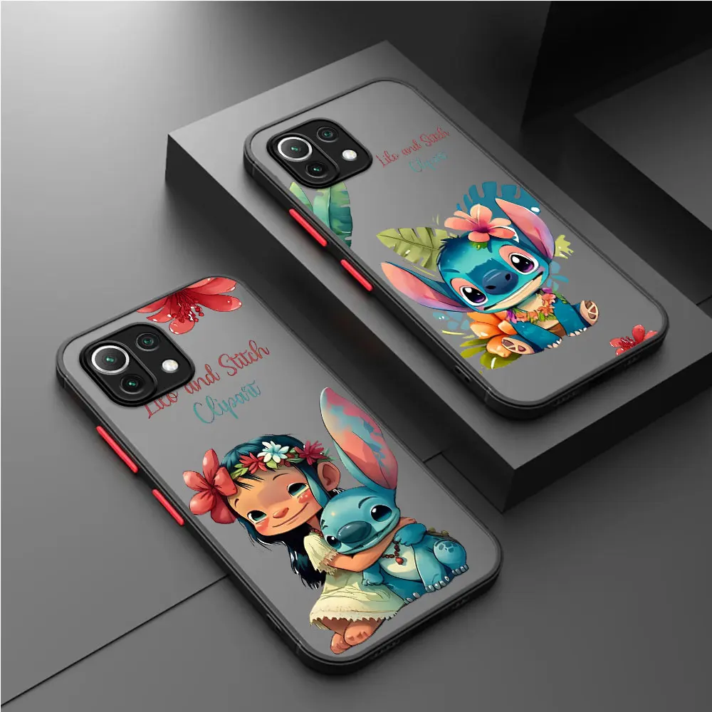 

Skin Feel Scrub Phone Case For Xiaomi Mi Poco X3 NFC 11 Lite 11T 13 Pro M5 12 X4 10T C40 9T Funda Cover Stitch The Baby Disney