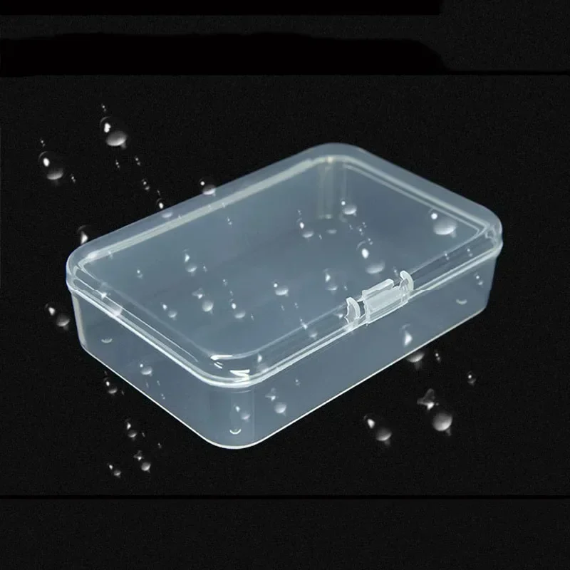 5PCS Transparent Plastic Storage Box Rectangle Jewelry Cosmetics Sundries Earrings Organizer Small Multifunction Case Container