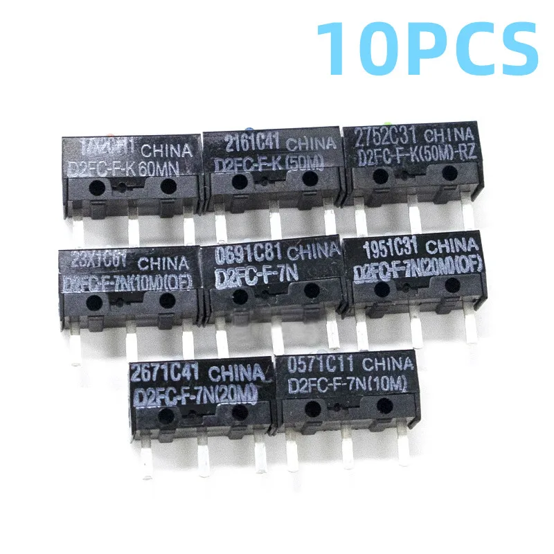 10PCS New Mouse Micro Switch D2FC-F-7N 10M 20M OF  Mouse Button