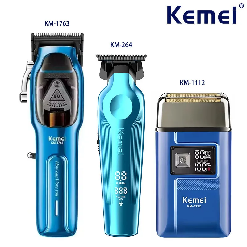 

Kemei Hair Clipper Kit for Men 10W Big Power 9000RPM KM-1763 KM-264 Rechargeable Trimmers KM-1112 Professional Electric Shaver