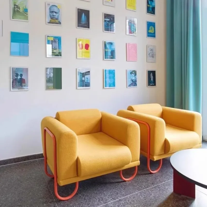 three-dimensional metal sofa living room studio exhibition hall study bed and breakfast sofa chair