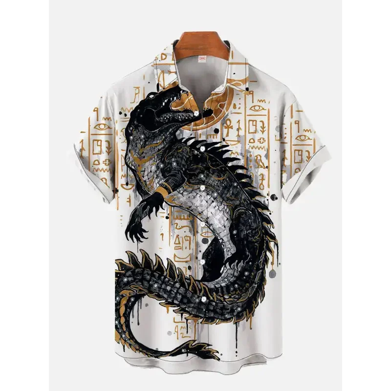 

2024 new tiger print shirts Chinese style beach shirt summer trend short sleeve shirts 2023 casual fashion Hawaiian beach shirts