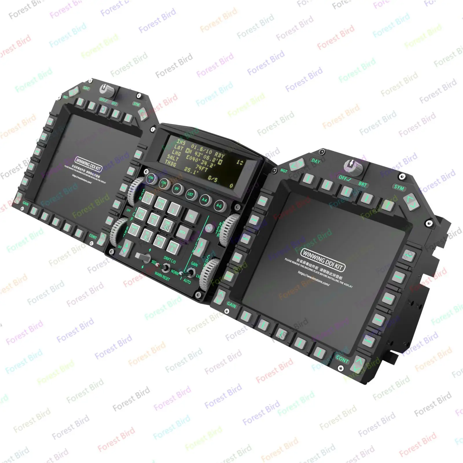 Simplayer TOP GUN MIP Full Set UFC Panel with MFD Panels Displays and Bracket for Cockpit Flight Simulation WINWING