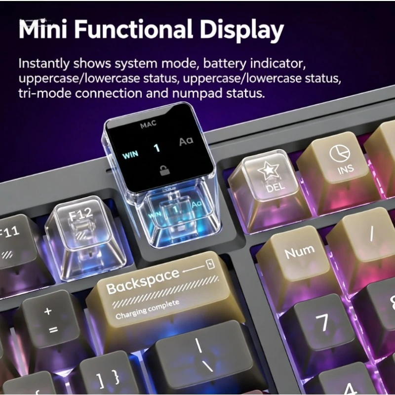 T-98 Tri-mode Mechanical Keyboard Hot Swappable Custom Design Wireless Bluetooth E-sports Gaming Computer Peripheral