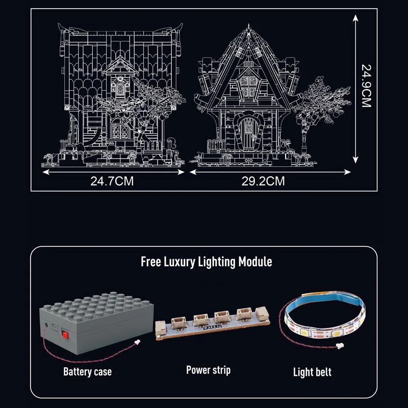 Cretive mundo medieval a-frame log cabine blocos de construção floresta casa arquitetura moc montar tijolos brinquedos presente crianças menino adulto