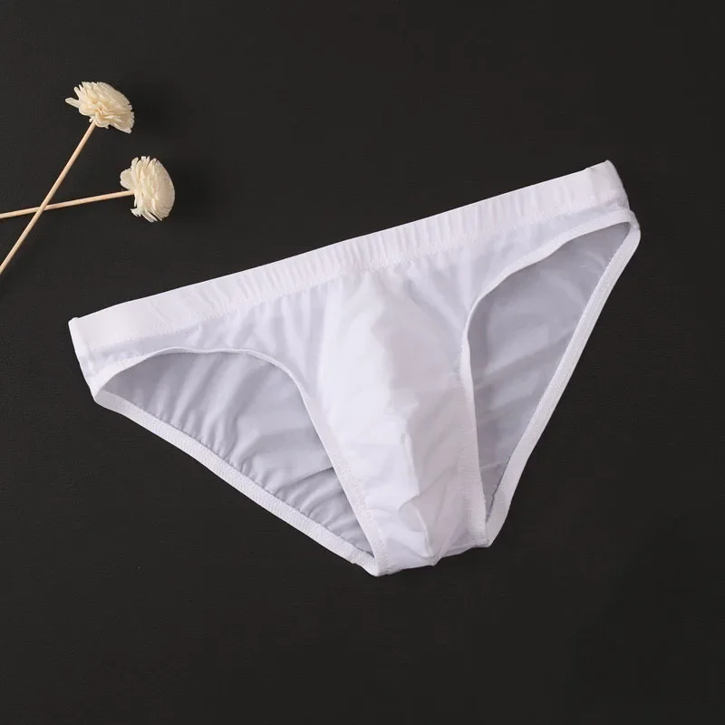 Men's Sexy Underwear Ultra Thin Panties See Through Low Rise Briefs Breathable Underpants Silky Knickers Cuecas Masculinas