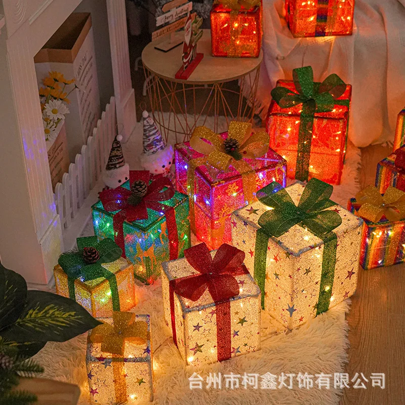

For Christmas gift box three-piece light string birthday party holiday lights room props decoration lights