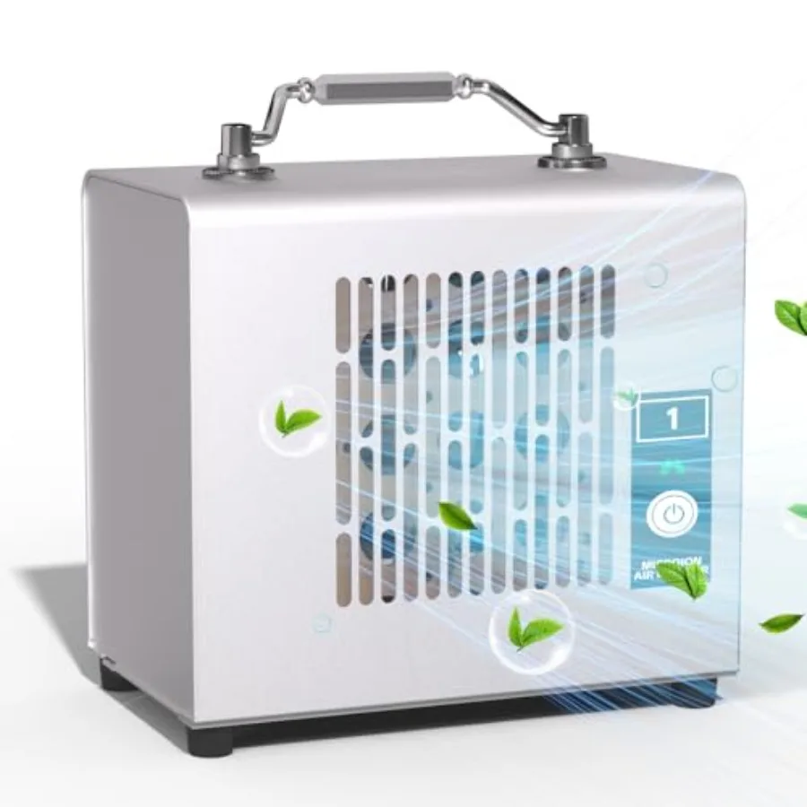 

Portable Ionic Air Purifier for travel office bedroom use ABS plastic body white ultra-quiet 25dB operation with 6-hour battery