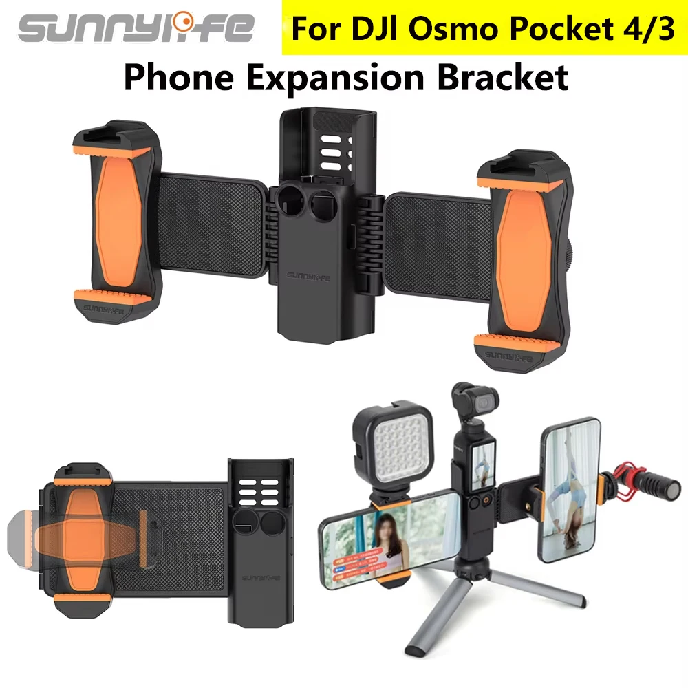 

Sunnylife Mobile Phone Holder Expansion Bracket for DJI Osmo Pocket 4/3 Camera Live Streaming Bracket Expansion Adapter Stand
