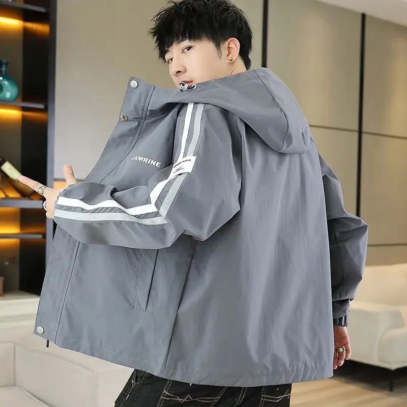 Fleece Jacket Men Autumn Winter Windbreaker Hooded Sweatshirt Zipper Windproof Jacket Warm Coats Long Sleeve Outerwear New