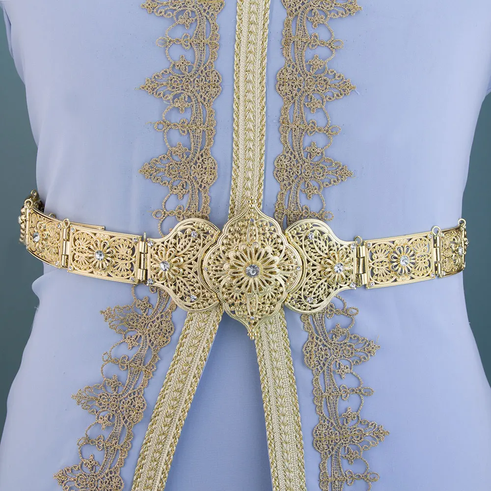 حزام Poyasa Elegent القوقاز للنساء مجوهرات الزفاف فستان الخصر سلسلة مجوفة نمط قوقازي طول قابل للتعديل #6