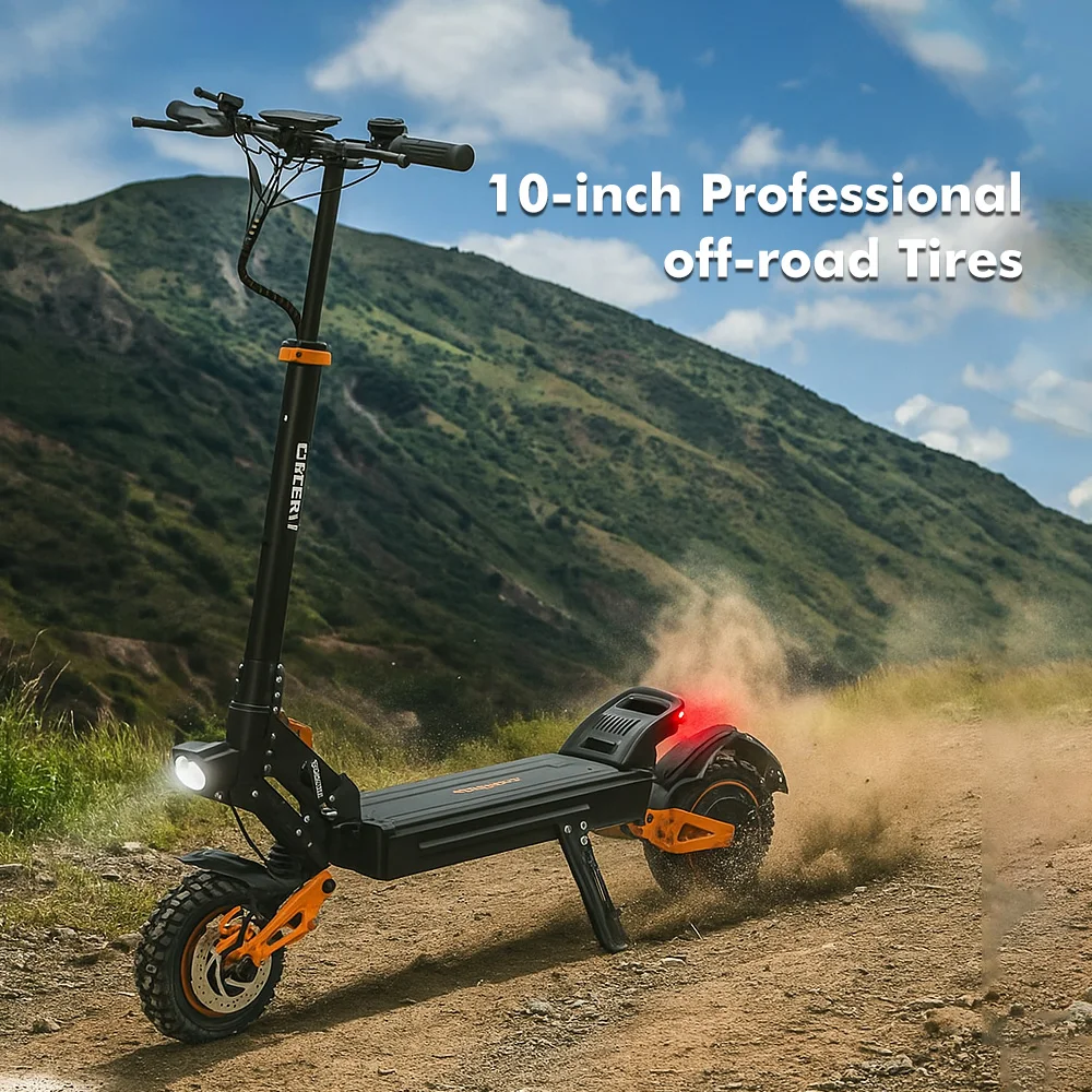Trottinette électrique pliable avec batterie 52V20Ah, vitesse maximale de 65 km/h, moteur 2400W, pneus de 10 pouces, autonomie de 70 km, trottinette électrique pour adultes