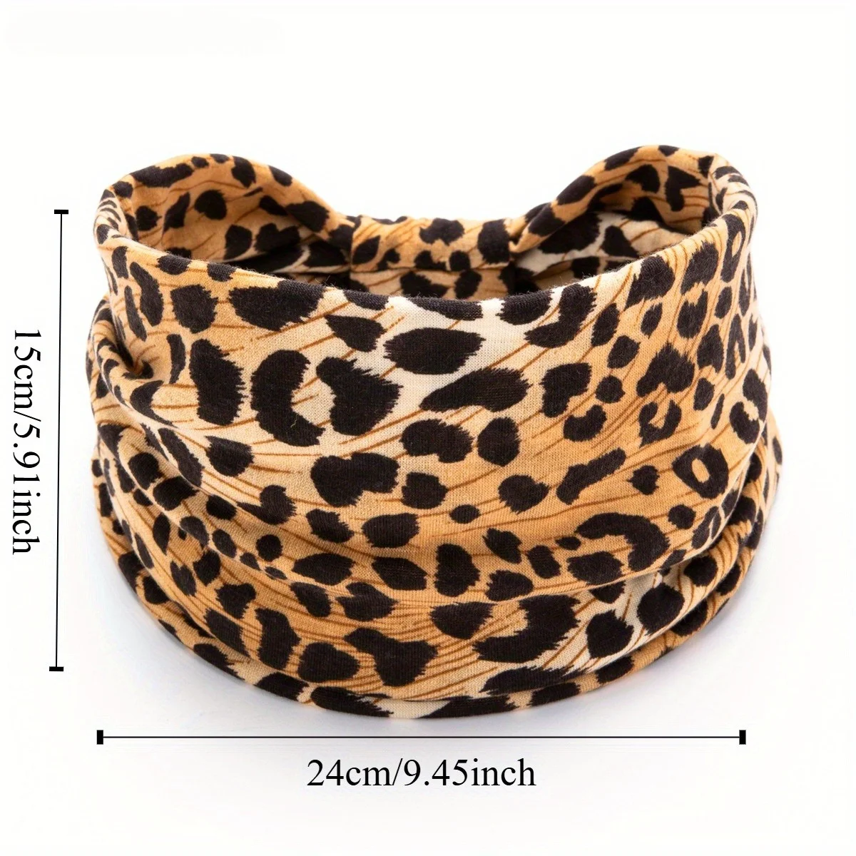 6 قطع من عصابة الرأس الرياضية المثيرة بطبعة الفهد مع عصابة رأس مرنة بحافة واسعة معقودة #4