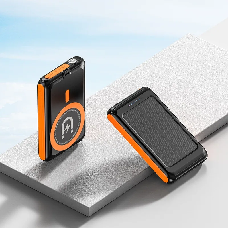 Power Bank 50000mAh Pengisian Daya Nirkabel Magnetik Tenaga Surya - Ringan, Ringkas, dan Portabel
