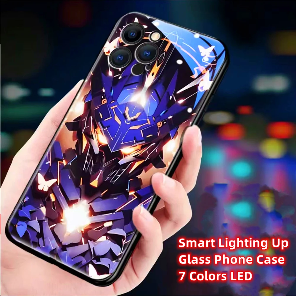 Mech Armor Panda Design Sound Control LED-Blitzlicht-Hüllen Leuchtende Glasabdeckung für Samsung S26 S25 S24 S23 S22 S21 S20 FE Plus Ultra – Detail 27