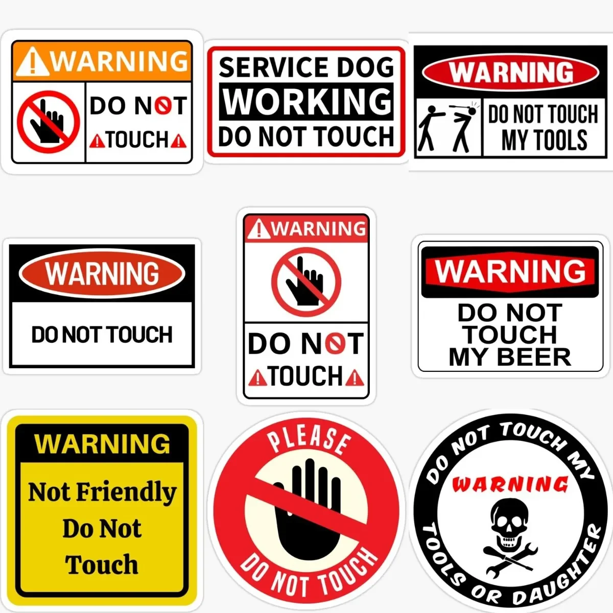 

Do Not Touch Warning Creative PVC Sticker for Decorate Bumper Car Window Van Truck Motorcycle Off-road Bicycle Decal Accessories