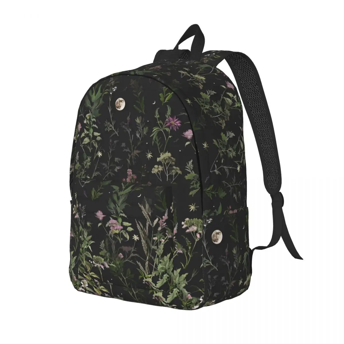 Moonlit Garden Cool Backpack Durable Student Work Boho Floral Daypack for Men Women Laptop Canvas Bags