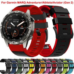 QuickFit 22mm 26mm Watch Band For Garmin MARQ Aviator Adventurer Athlete Golfer Captain Epix Gen 2 Silicone Smart Strap Bracelet