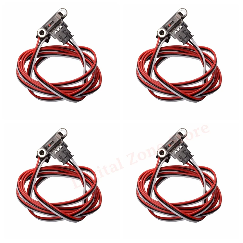 

4 шт. переключатель для 3D-принтера, механический концевой выключатель, микро-торцевой переключатель горизонтального/вертикального типа с 3-контактным кабелем 1 м для RAMPS 1,4