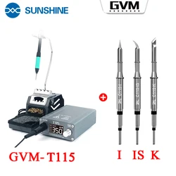 GVM T115 stazione di saldatura a temperatura costante di precisione display LCD sonno automatico 1 secondo striscia di stagno C115 punta per saldatore