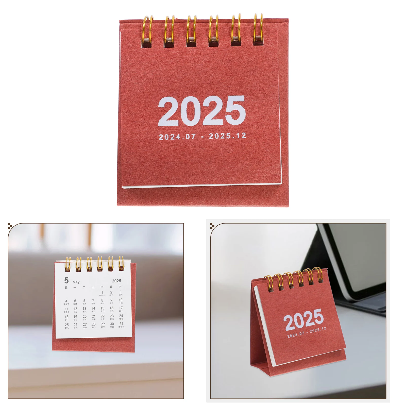 

Mini Desktop Decorative Small Desk Office Home Use Household Desk Calendar Flip Calendar 2024-2025 Monthly Planner