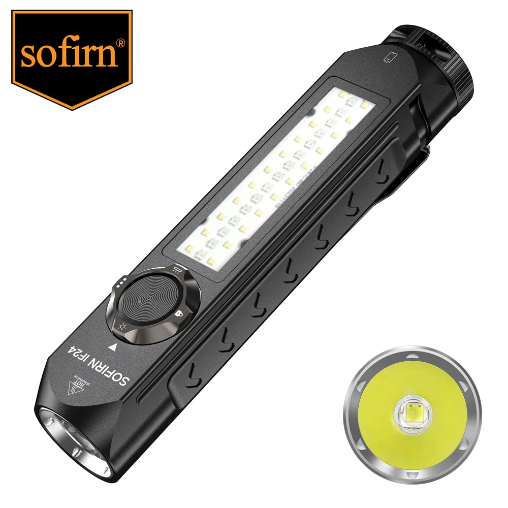 Sofirn IF24 RGB Işık SST40 2000lm Güçlü LED El Feneri 5 V 2A 18650 USB C Şarj Edilebilir Torch IP66 Manyetik ile Su Geçirmez
