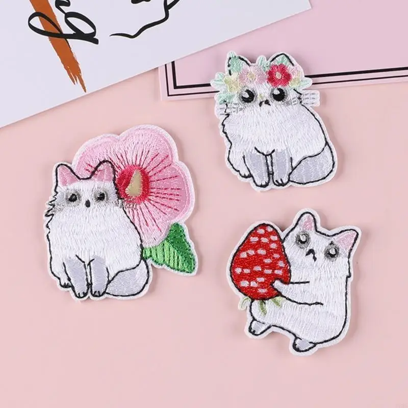 12 PCS CATS WHITE CATS PATCES PATCES PATCES IRON ON