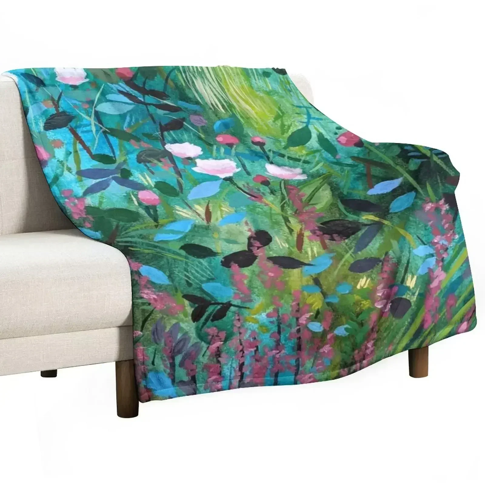 

Orchids and Roses Botanical Painting Throw Blanket Beach Sofa Blankets