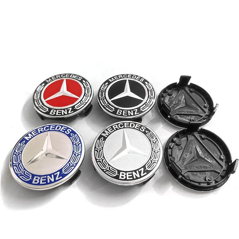 40pcs 75mm Wheel Center Hub Cap Emblem For Mercedes Benz Car Rims Cover Logo Badge 3pin A1714000025 6pin A1674015900 Accessories