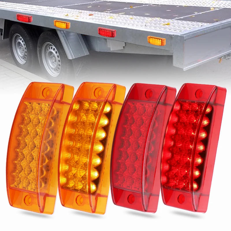 Flash Truck Tail Brake Light 12/24V Side Clearance Lamp LED Flowing Turn Signal For Trailer Caravan Wagon Van Stop Taillight 6in