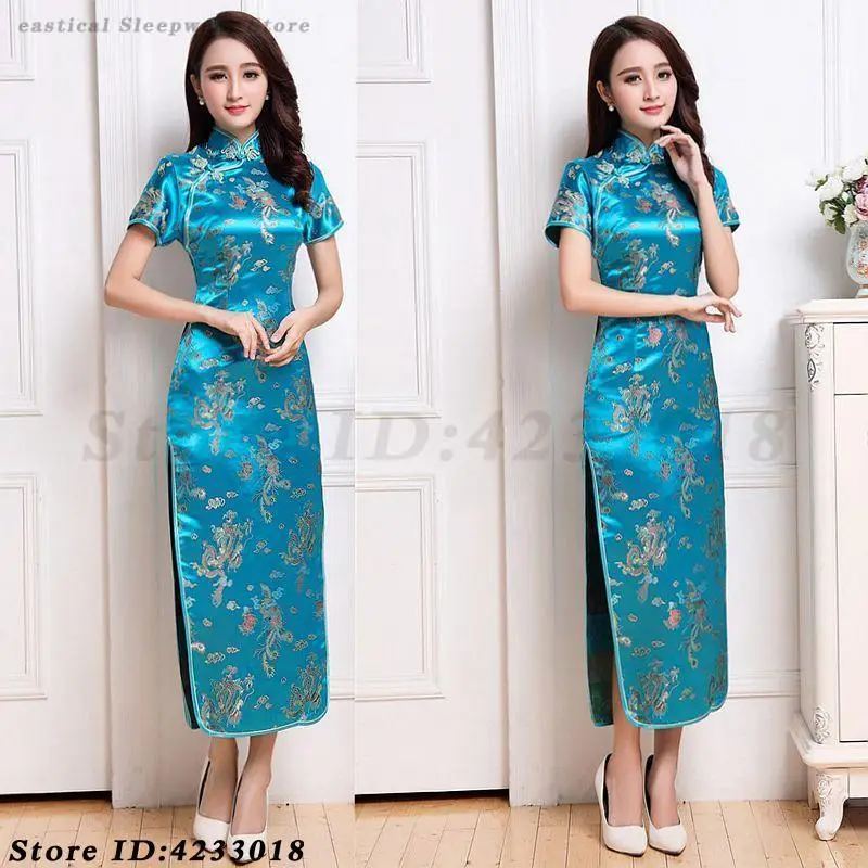 Cheongsam de talla grande 5XL 6XL, nuevo estilo chino, Qipao largo ajustado Retro para mujer, vestido elegante con estampado tradicional, vestido de fiesta de noche