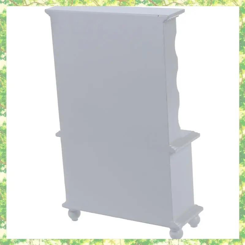 Umweltfreundlich-2X, 1/12 Puppenhaus Miniaturmöbel Multifunktions-Holzschrank Bücherregal Weiß