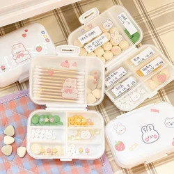 Kawaii Pill Box Organizer 7 Day Weekly Pill Case Organizer Medicine With Free Sticker Protable Travel Mini Box Cute Lattice