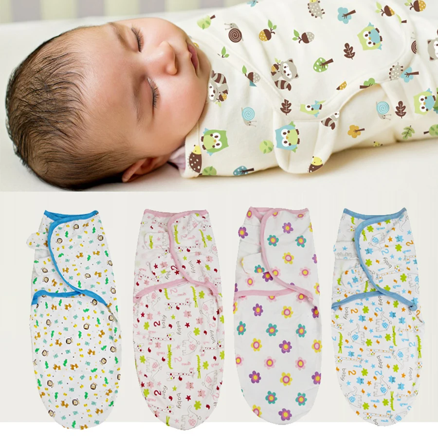 

Newborn Baby Swaddle Infant Sleeping Bag Cotton Print Receiving Blanket Wrapper Swaddle Adjustable Sleepsack