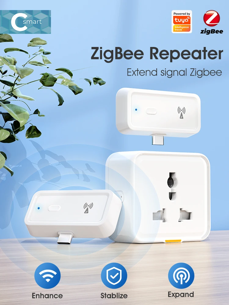 ZigBee Amplifier Extender Output Power Up To 20db Type C Signal Booster Work for Alexa Google Home Smart Home Automation Devices