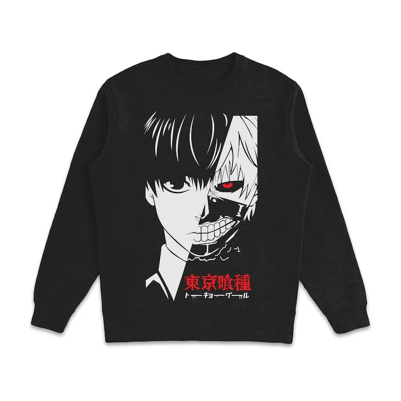 Tokyo Ghoul Anime Shirt and Sweatshirt, Graphic Anime Unisex Apparel