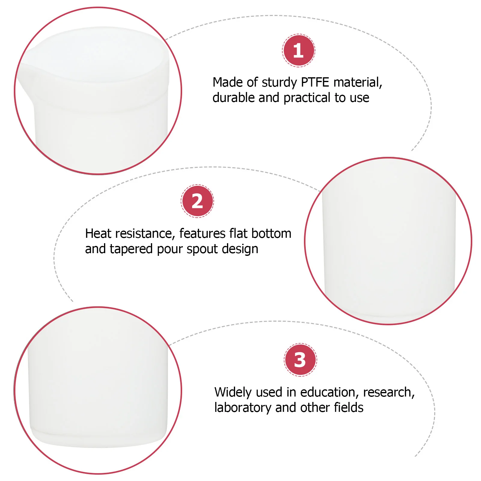 

Ptfe Beaker Measuring Experiment Mixing Equipment Laboratory Science Glassware Product for Graduated Container